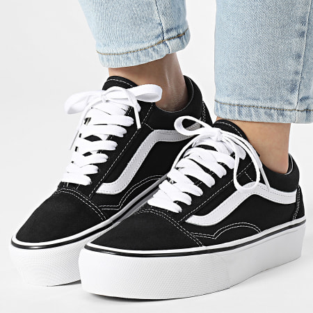 Vans - Zapatillas Mujer Old Skool Plataforma 3B3UBKA Negro Blanco