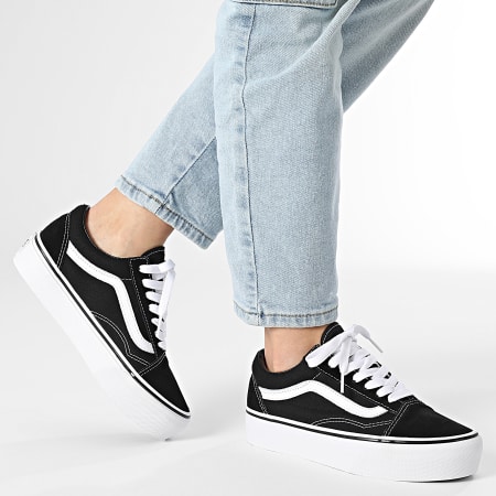 Vans - Zapatillas Mujer Old Skool Plataforma 3B3UBKA Negro Blanco
