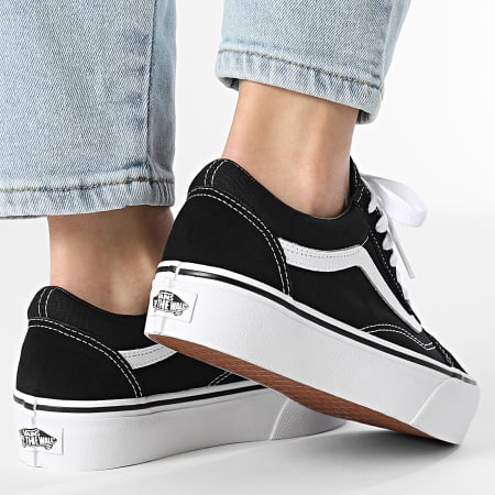 Vans - Zapatillas Mujer Old Skool Plataforma 3B3UBKA Negro Blanco