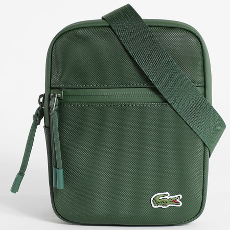 Borsa LCST con logo in coccodrillo ricamato Verde Khaki