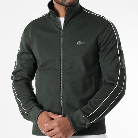 Lacoste - Cocodrilo Logotipo Bordado Cremallera Chaqueta Regular Fit Verde Oscuro