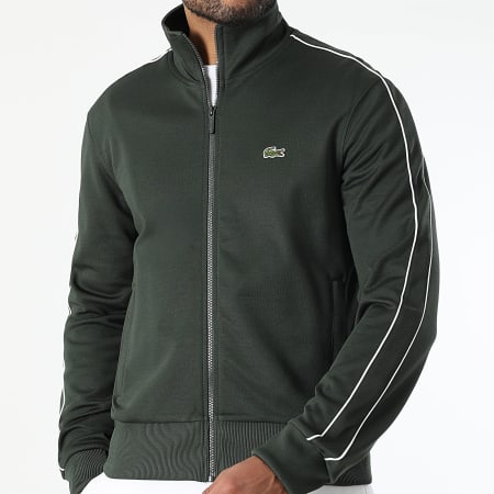 Lacoste - Cocodrilo Logotipo Bordado Cremallera Chaqueta Regular Fit Verde Oscuro