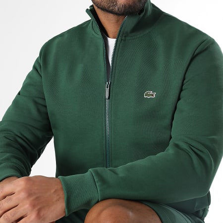 Lacoste - Veste Zippée Logo Brodé Crocodile Vert Foncé