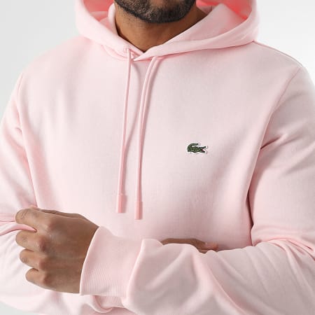 Lacoste - Sudadera con capucha y logo bordado Cocodrilo Classic Fit Rosa