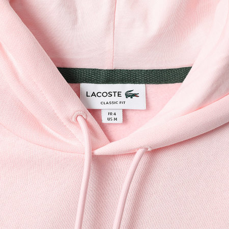 Lacoste - Sudadera con capucha y logo bordado Cocodrilo Classic Fit Rosa