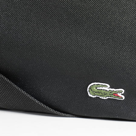 Lacoste - Bolsa de deporte Logo Cocodrilo Bordada Negro