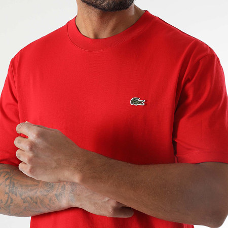 Lacoste - Tee Shirt Regular Fit Logo Crocodile Rouge