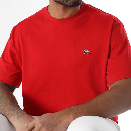 Lacoste - Tee Shirt Regular Fit Logo Crocodile Rouge