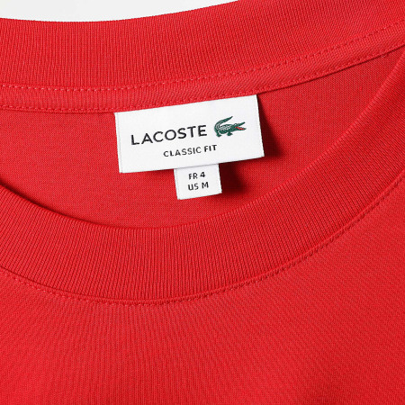 Lacoste - Tee Shirt Regular Fit Logo Crocodile Rouge