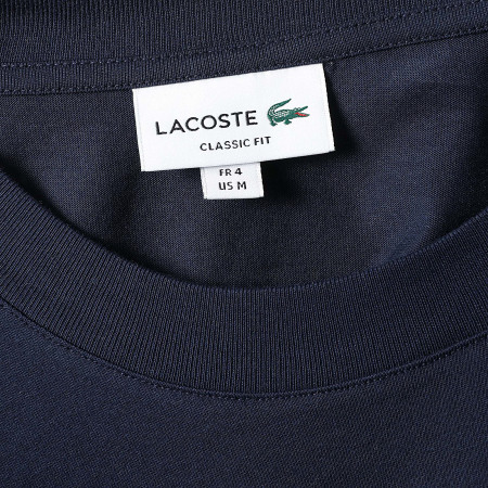 Lacoste - Tee Shirt Manches Longues Logo Brodé Crocodile Classic Fit Bleu Marine