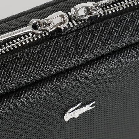 Lacoste - Sac A Main Femme Logo Crocodile Métal Noir