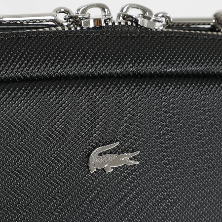 Lacoste - Sac A Main Femme Logo Crocodile Métal Noir