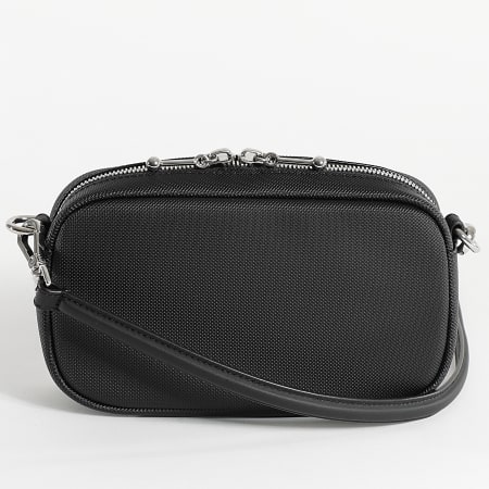 Lacoste - Sac A Main Femme Logo Crocodile Métal Noir