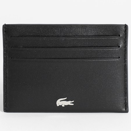 Lacoste - Porte Cartes Logo Crocodile Metal Noir