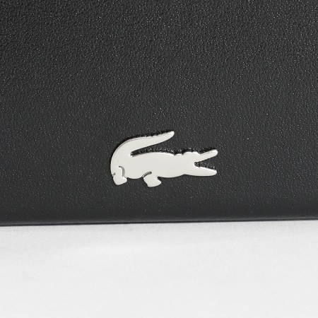 Lacoste - Porte Cartes Logo Crocodile Metal Noir