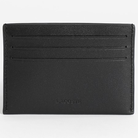 Lacoste - Porte Cartes Logo Crocodile Metal Noir