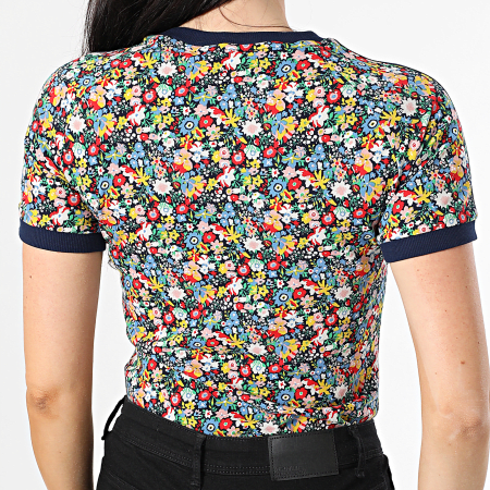 Adidas Originals - Tee Shirt Femme Liberty JC7776 Bleu Marine Rouge Jaune Floral
