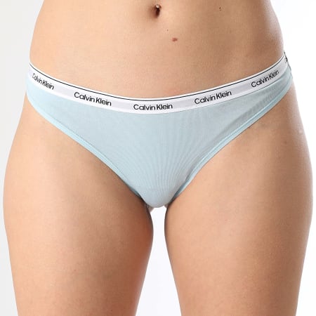 Calvin Klein - String Femme QD5043E Bleu Clair