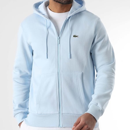 Sudadera Azul Sudadera Lacoste Media Cremallera Cocodrilo Logotipo