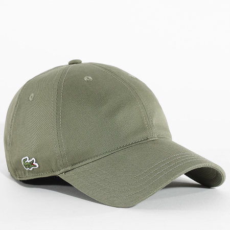 Lacoste - Casquette Side Logo Brodé Crocodile Vert Kaki