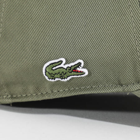 Lacoste - Casquette Side Logo Brodé Crocodile Vert Kaki