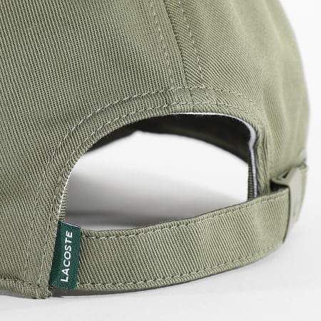 Lacoste - Casquette Side Logo Brodé Crocodile Vert Kaki