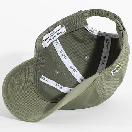 Lacoste - Casquette Side Logo Brodé Crocodile Vert Kaki
