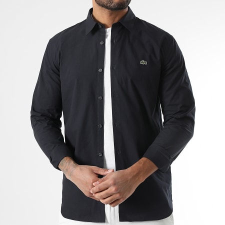 Lacoste - Chemise Manches Longues Logo Brodé Crocodile Noir