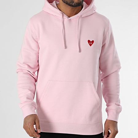 Luxury Lovers - Sudadera Capucha Red Heart Embroidery Rosa