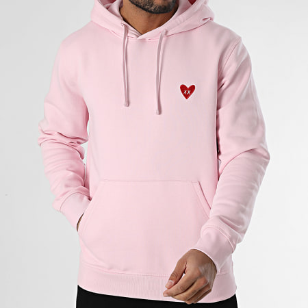 Luxury Lovers - Sudadera Capucha Red Heart Embroidery Rosa