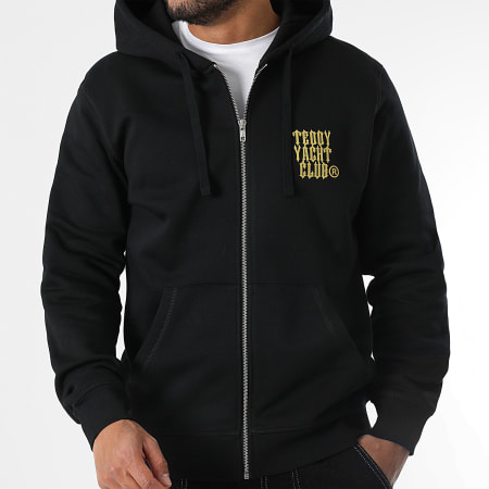 Teddy Yacht Club - Sweat Zippé Capuche Carbon G Noir