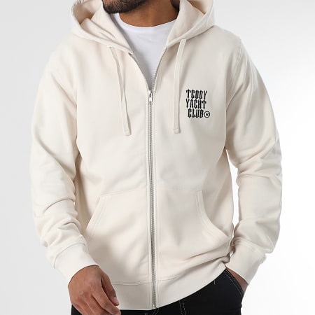 Teddy Yacht Club - Sweat Zippé Capuche Carbon G Beige