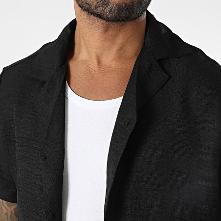 Frilivin - Conjunto negro de camisa de manga corta y pantalón