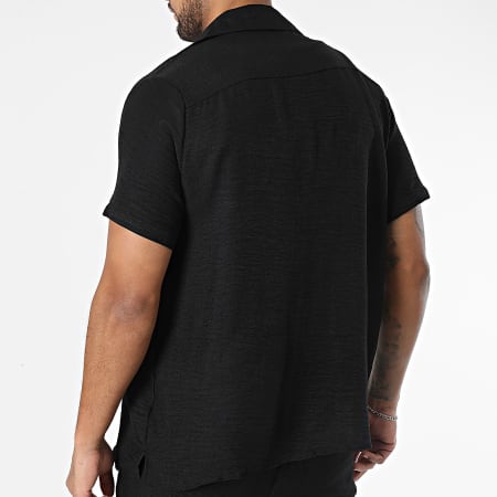 Frilivin - Conjunto negro de camisa de manga corta y pantalón