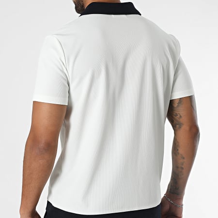 Frilivin - Ensemble Chemise Manches Courtes Et Pantalon Beige Clair Bleu Marine