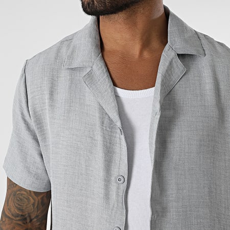 Frilivin - Conjunto de camisa de manga corta y pantalón gris brezo