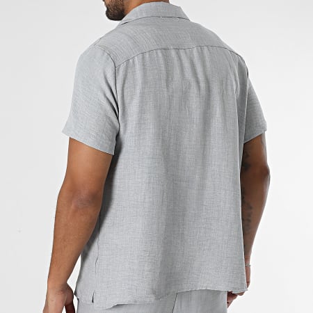 Frilivin - Conjunto de camisa de manga corta y pantalón gris brezo