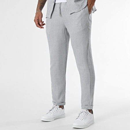 Frilivin - Conjunto de camisa de manga corta y pantalón gris brezo