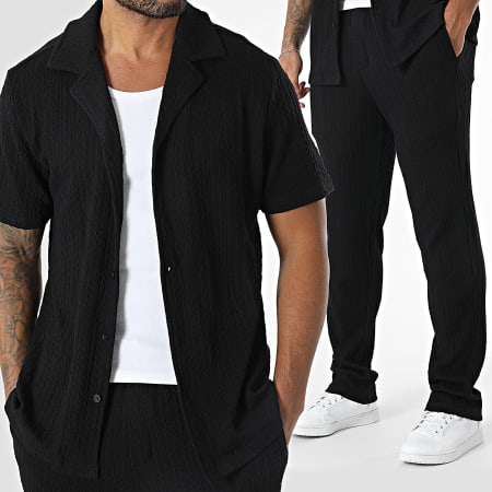 Frilivin - Ensemble Chemise Manches Courtes Et Pantalon Noir