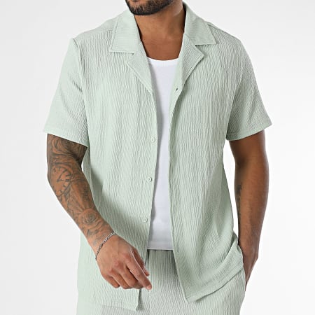 Frilivin - Conjunto de camisa de manga corta y pantalón verde