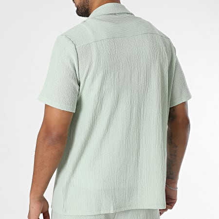 Frilivin - Conjunto de camisa de manga corta y pantalón verde