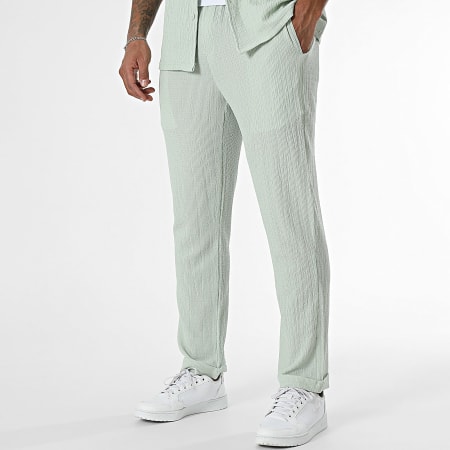 Frilivin - Conjunto de camisa de manga corta y pantalón verde