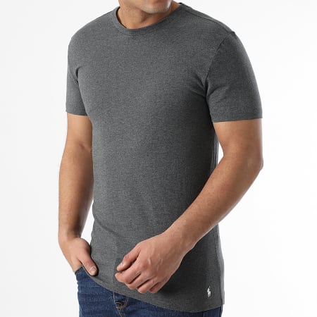 Polo Ralph Lauren - Lot De 3 Tee Shirts Original Player Blanc Bleu Marine Gris Anthracite Chiné