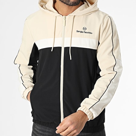 Sergio Tacchini - Veste Zippée Capuche Alata 41054 Beige Noir