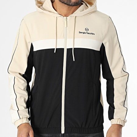 Sergio Tacchini - Veste Zippée Capuche Alata 41054 Beige Noir