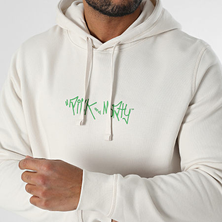 Rick Et Morty Sweat Capuche Graff Beige Vert Clair