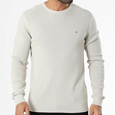Calvin Klein - Pull Micro Waffle Texture 4080 Beige