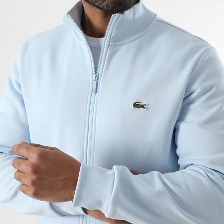 Lacoste - Veste Zippée Logo Brodé Crocodile Bleu Clair