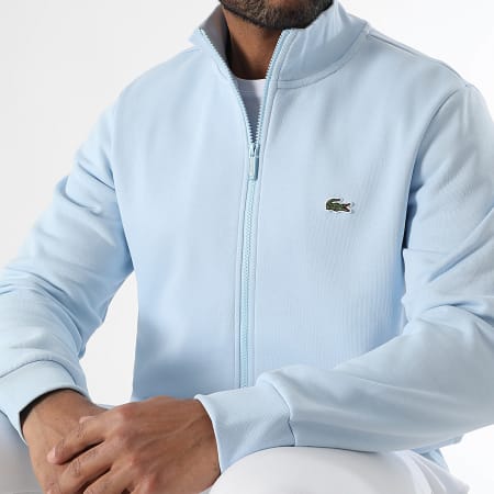 Lacoste - Veste Zippée Logo Brodé Crocodile Bleu Clair