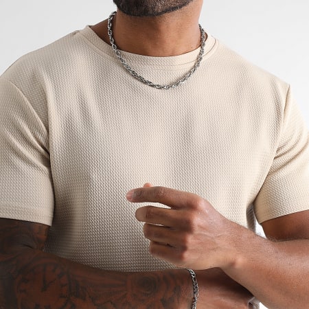 LBO - Waffle 1838 Set di pantaloni e maglietta con texture beige chiaro